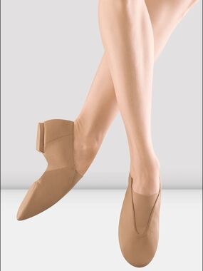 NWOB Bloch Nude Tan Super Jazz Slip-On Leather Dance Shoes